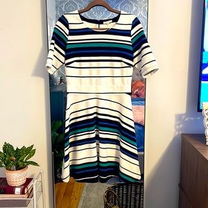 Striped half sleeved dress